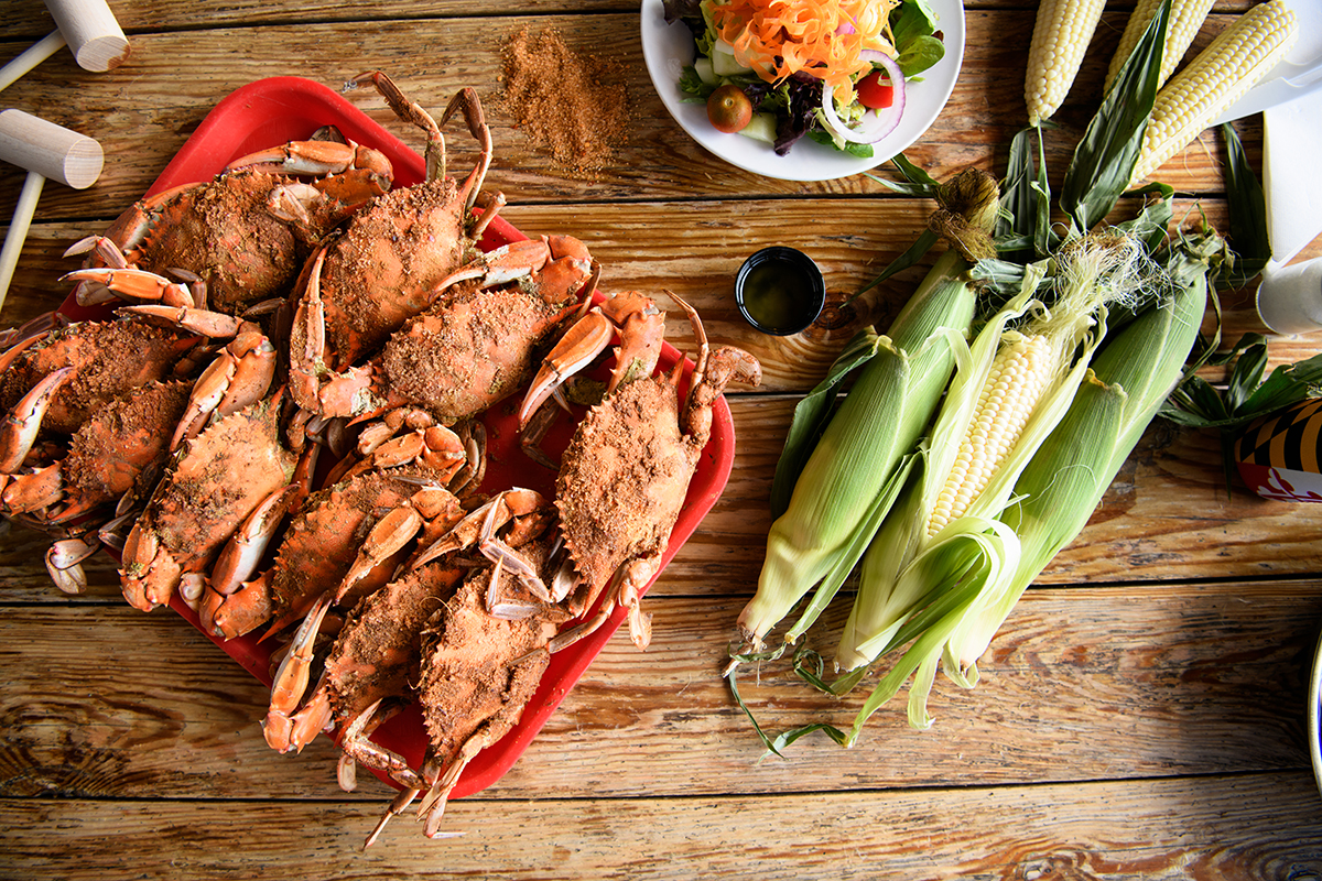 Maryland crabs and corn